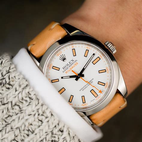 rolex milgauss orange strap|genuine rolex leather straps.